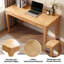 Bureau moderne en bois massif avec tiroirs, bureau à domicile à bords lisses pour petits espaces, bureau de travail pour chambre à coucher-129607441