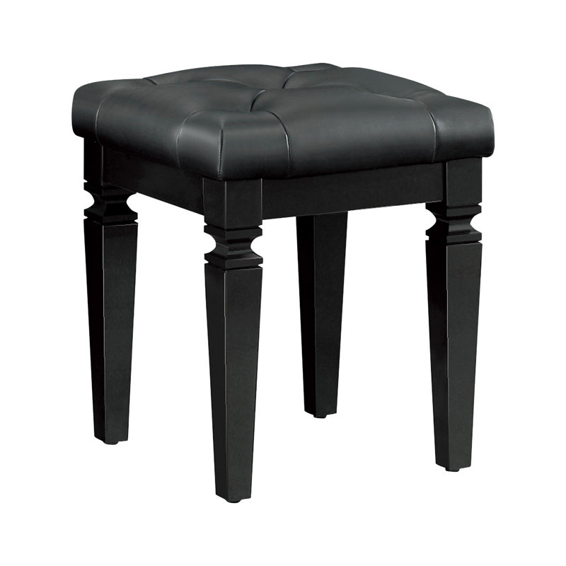 Solid + Manufactured Wood Accent Stool, Black