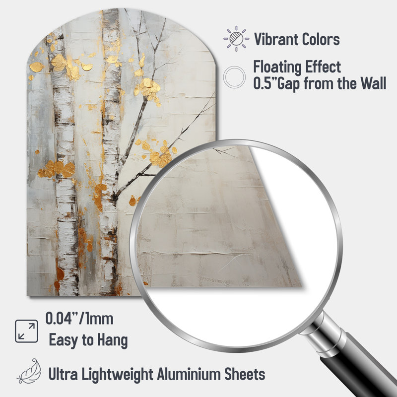 «Tree Whispers Of Grey & Yellow III», art mural monochrome en forme d'arbre asymétrique, H 34 po x l 25 po
