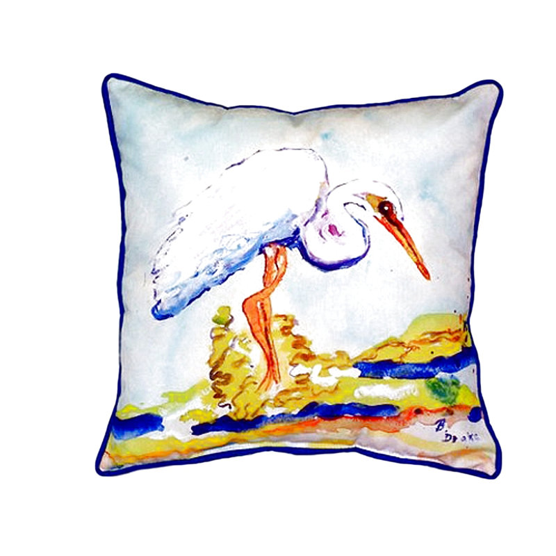 Housse de coussin carrée Egret Egret, H 12 po x l 12 po