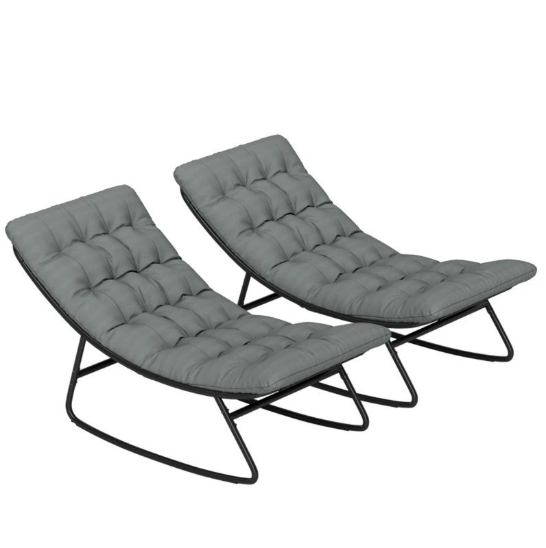 Chaises de véranda, chaises berçantes d'extérieur 2 pièces