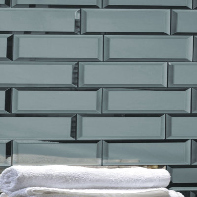 Reflections 3 in. W x 12 in. L Fireplace Surround Peel and Stick Subway Tile