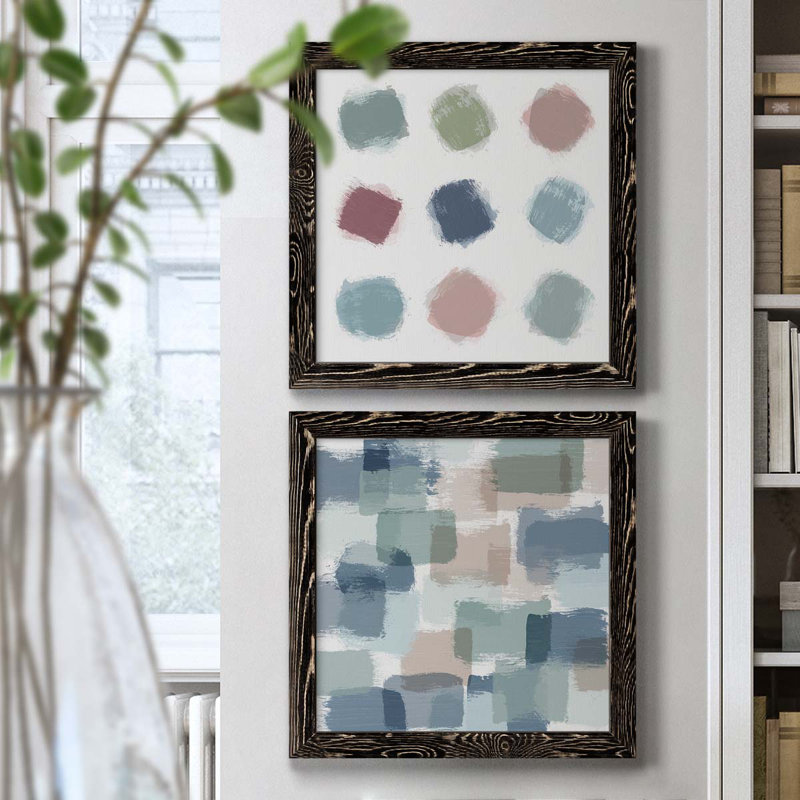 Dawn of Summer - Ensemble de 2 peintures sur toile encadrées, H 20 po x l 40 po x P 1,5 po, Cadre noir