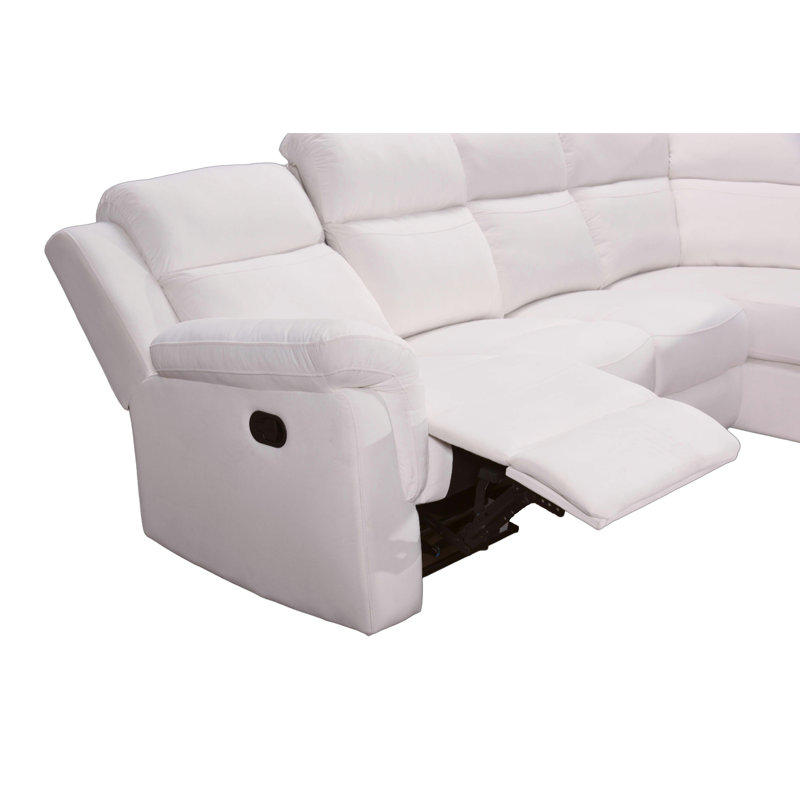 Velvet Reclining L-Shaped Sectional Right Hand Facing, Beige Velvet