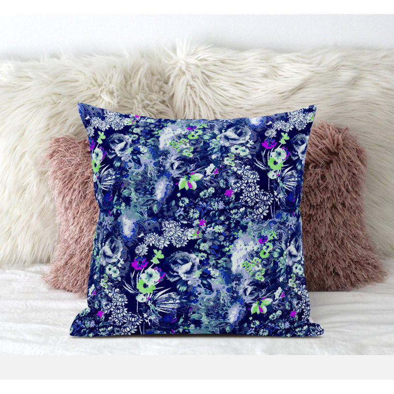 Oreiller en faux suède Sea Garden, H 18 po x l 18 po, Multicolore