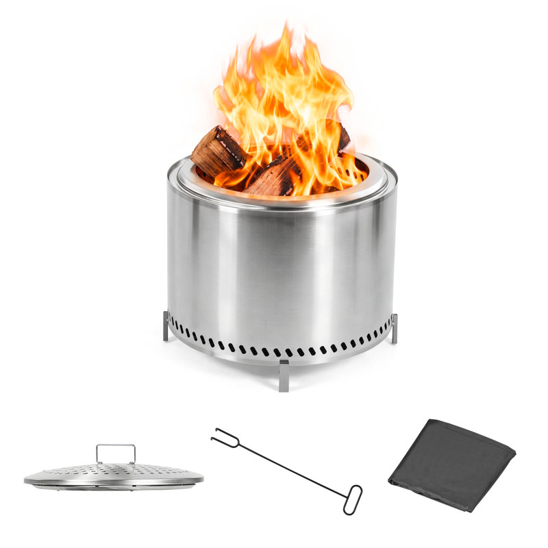 Round Charcoal and Wood Burning Fire Pit