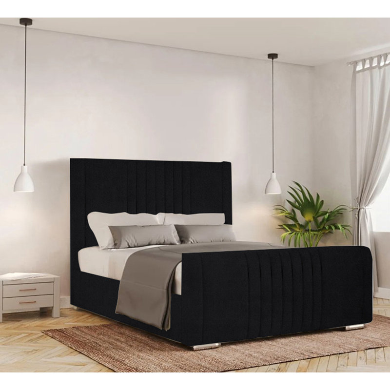 Ganador Upholstered Bed, Double (4'6), Black