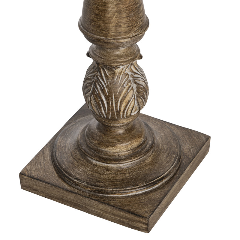Lampe sur pied traditionnelle 62 po Airra, Antique vieilli, Lin avoine