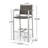 Outdoor 29.50" Rust-Proof Aluminum Barstools With PE Rattan Seat And Backrest, Set Of 2, Silver & Grey-1446582308