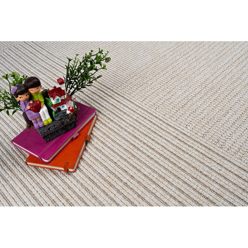 Tapis rayé en jute crèmeépalaisépalais, Rectangle 2 pi x 3 pi 4 po