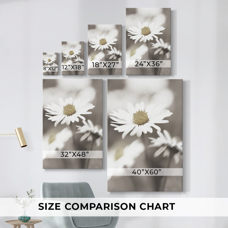 Daisy I stylisé - Cavas enveloppés de galerie, H 12 po x l 8 po