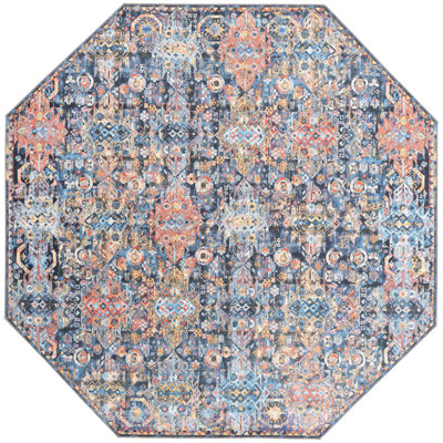 Tapis bleu marine Southwestern / Lodge