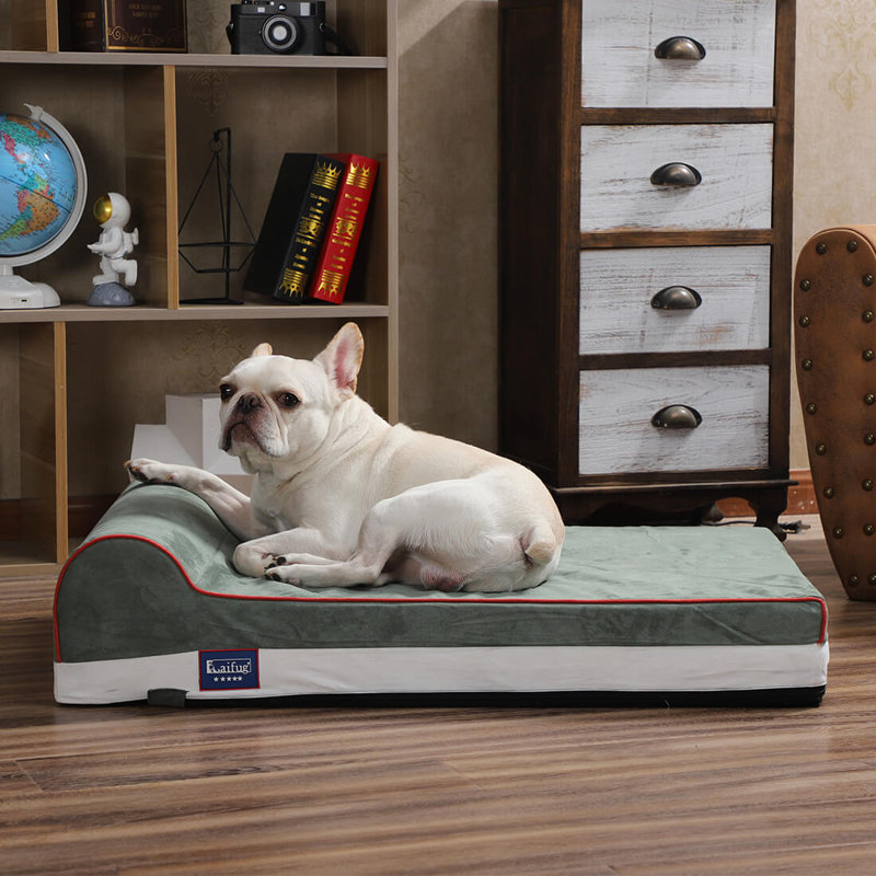 Traversin géant pour chien, L 34 po x P 22 po x H 7 po, Bleu