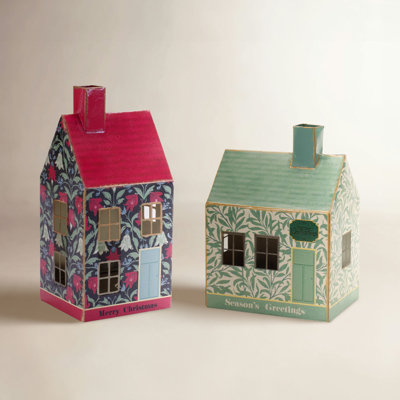 2-Piece Lighted Metal Holiday House Set
