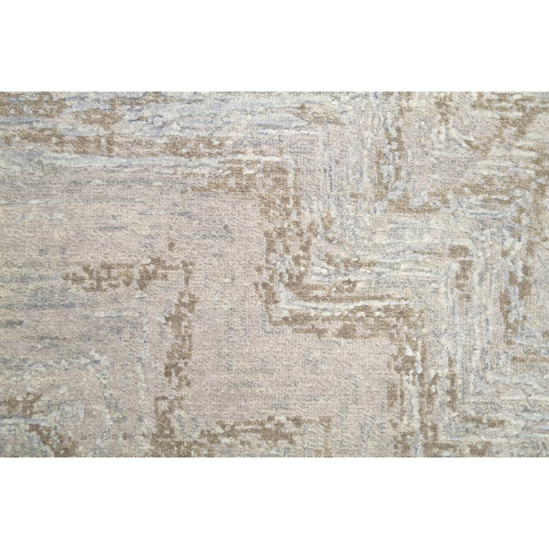 Hand-Knotted High-Quality Gray and Gray Area Rug