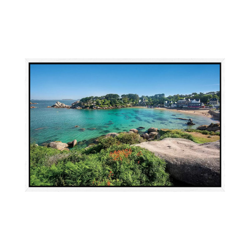 Saint Guirec Beach, White Framed, 152.5 cm H x 101.5 cm W