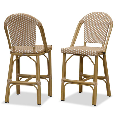 Ensemble de 2 tabourets de bar à hauteur de comptoir French