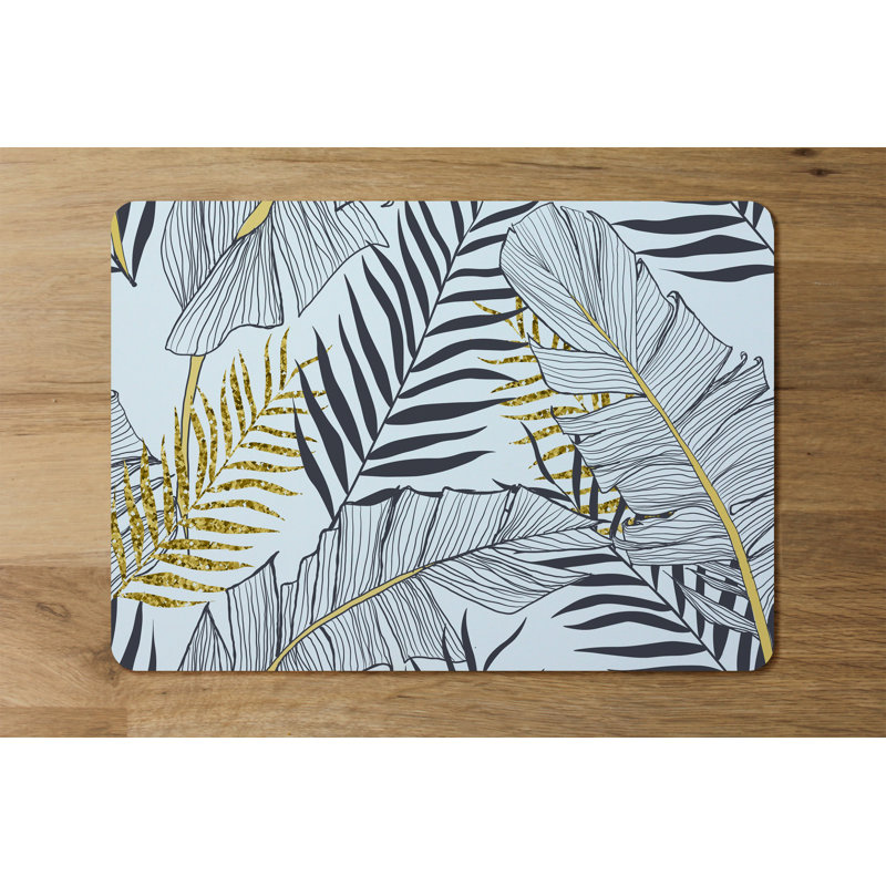 Nantucket Polyester, Wood Floral Rectangle Placemat