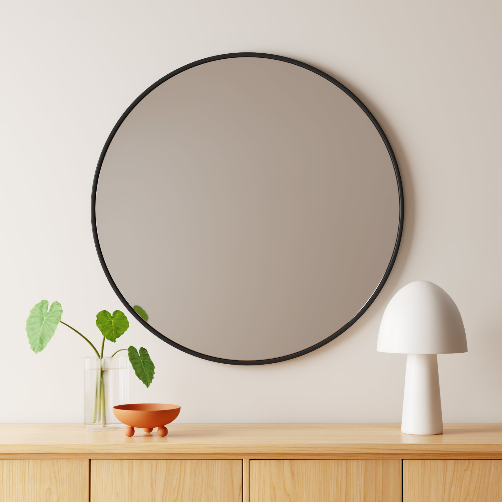 Sabine Accent Mirror, 36" x 36", Black