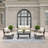 Hope 4-Person Aluminum & Wicker Sofa Seating Group with Cushions & Sunbrella Pillows-888382731