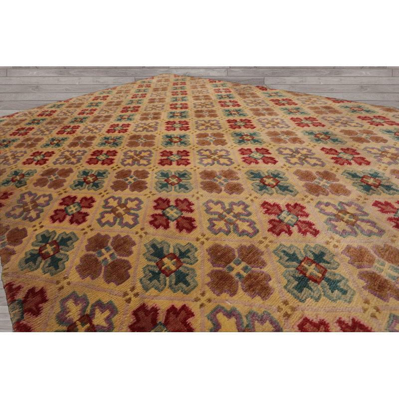 Tapis intérieur / extérieur en laine noué à la main 4 pi 1 po x 5 pi 8 po Staffa