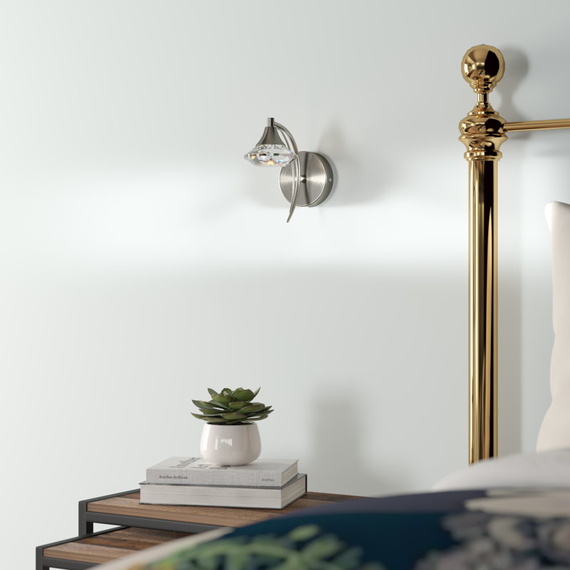 Greenhaw Armed Sconce, Satin Chrome