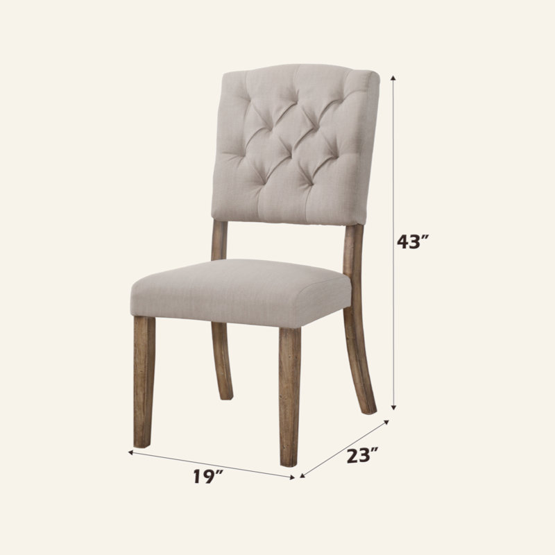 Ensemble de 2 chaises d'appoint Bernard Linen, Chêne