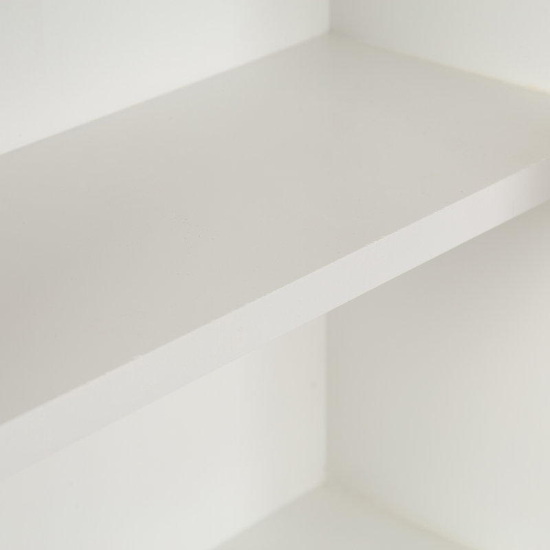 Armoire arquée en bois pour rangement mural, Bois naturel / blanc