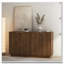 Buffet en bois avec rangement, grand buffet cannelé avec tablettes réglables, crédence, console d'appoint-312777765