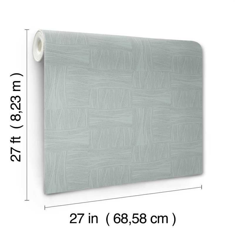 Rouleau de papier peint L 27 pi x l 27 po Apia, Bleu ardoise