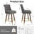 Swivel 24.00'' Counter Stool, Counter Height Bar Stools, 360°Swivel Upholstered Barstools with Back and Footrest for Kitchen Island, Solid Wood Legs-98346408