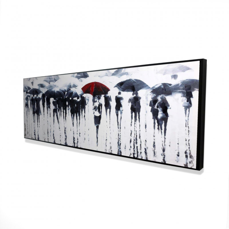 Blue Modern Framed Canvas - Abstract Silhouettes Home Decor