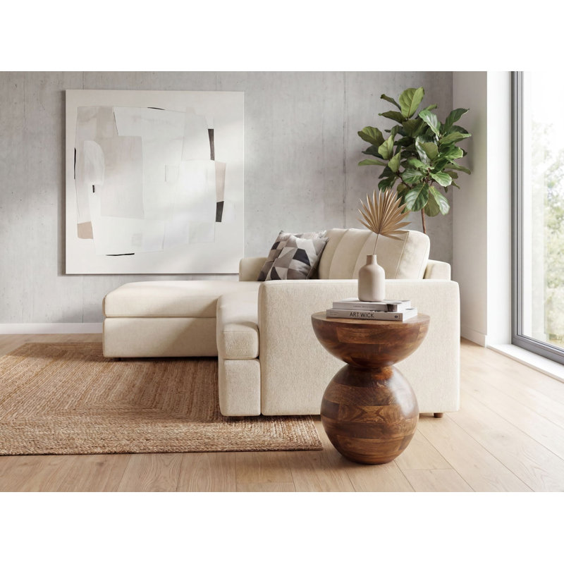 Natural Mango Wood Round Side Table