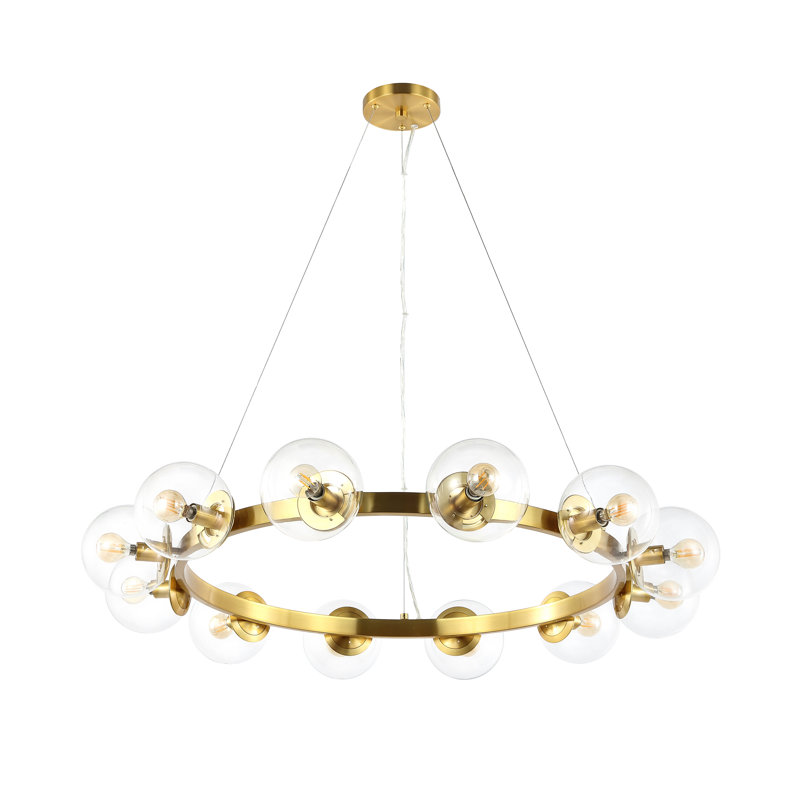 Joandaly 12 - Light Dimmable Wagon Wheel Chandelier, Brass