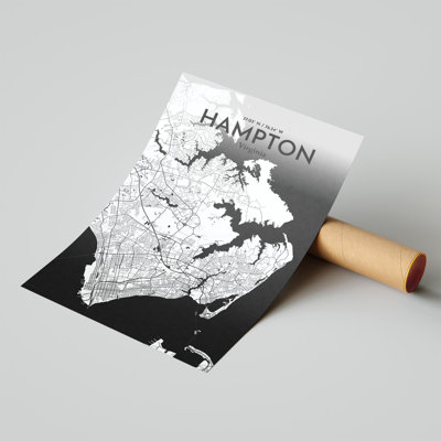 Hampton, carte de la ville, impression