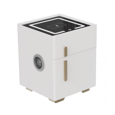 Smart Nightstand With Lockable Safe – Dual Drawers, Wireless Charging, Usb Ports, Led Light & Bluetooth Speaker, Fully Assembled