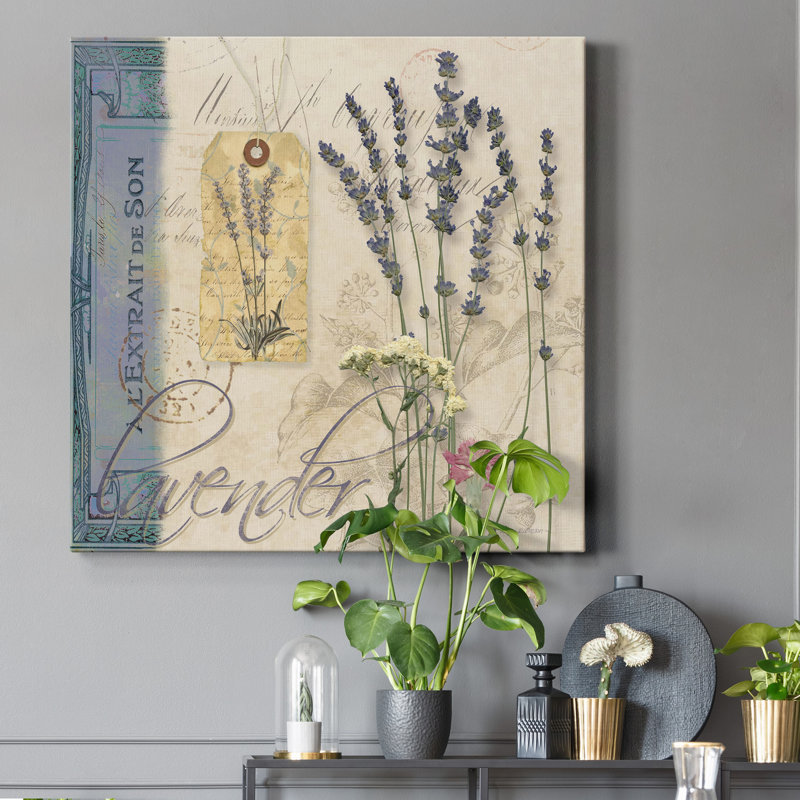 Lavande - reproduction d'art sur toile tendue, H 24 po x l 24 po x P 1 po
