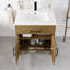 Meuble-lavabo en chêne l 30 po x P 19 po avec comptoir blanc et lavabo intégré Burtch