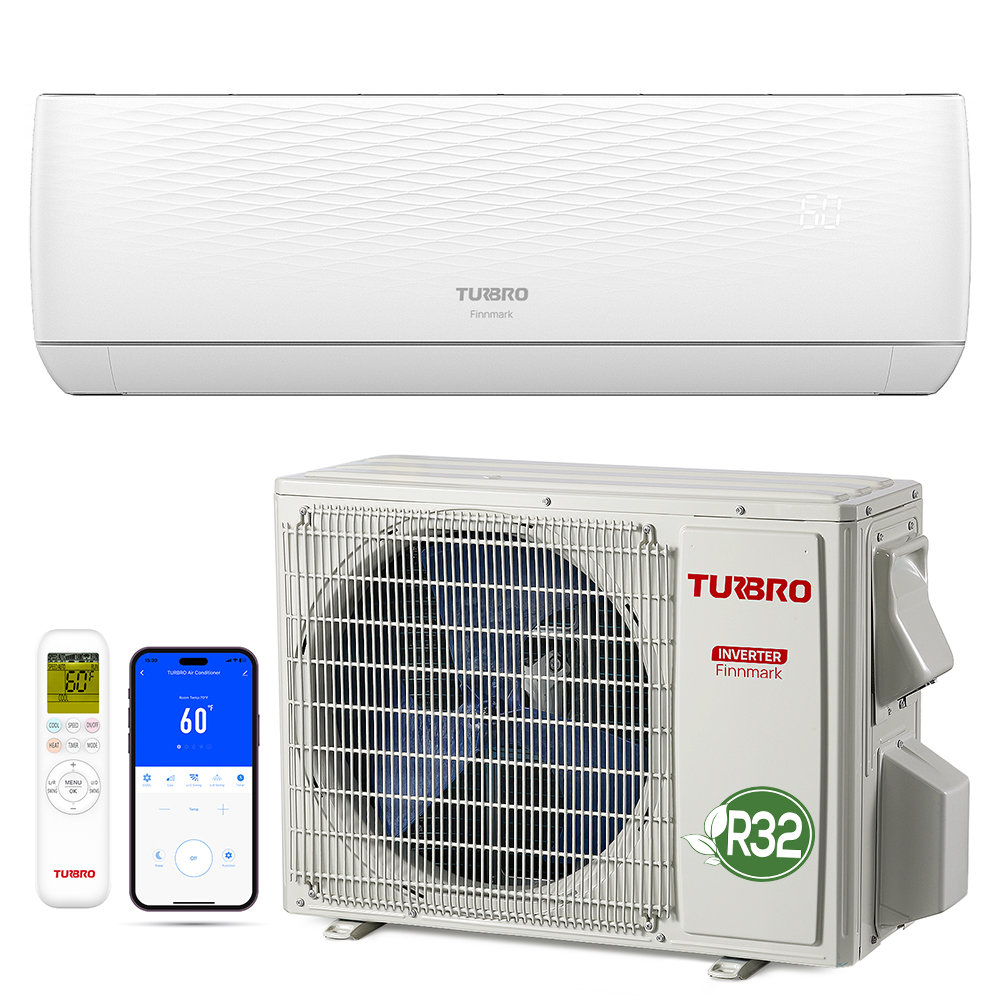 TURBRO 12000 BTU Wi-Fi Connected Ductless Mini Split Air Conditioner, up to 750 Sq Ft TURBRO 