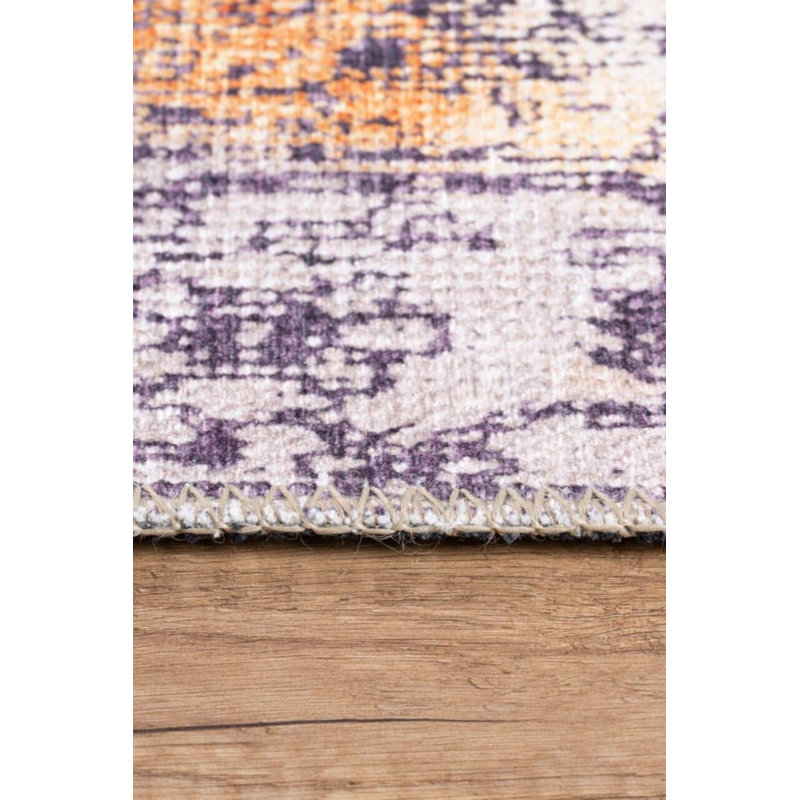 Tapis décoratif jaune à motif tissé rétro, Rectangle 3 pi 10 po x 5 pi 3 po