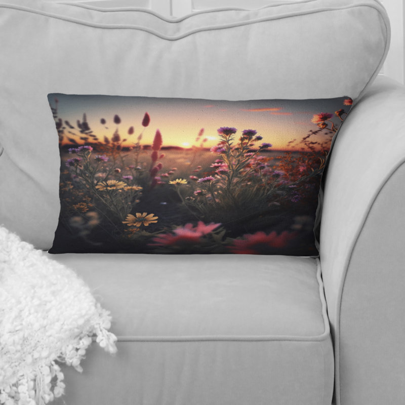 Coussin Sunset Field Of Flowers I - Daisy