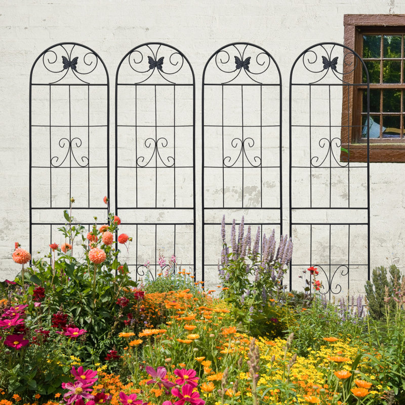 Treillis de jardin en métal - Treillis antirouille pour plantes grimpantes