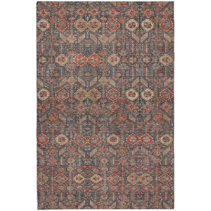 Premium Machine Washable Dream Shag ADS574 Bohemian Rug, Red, 5' x 7'6"