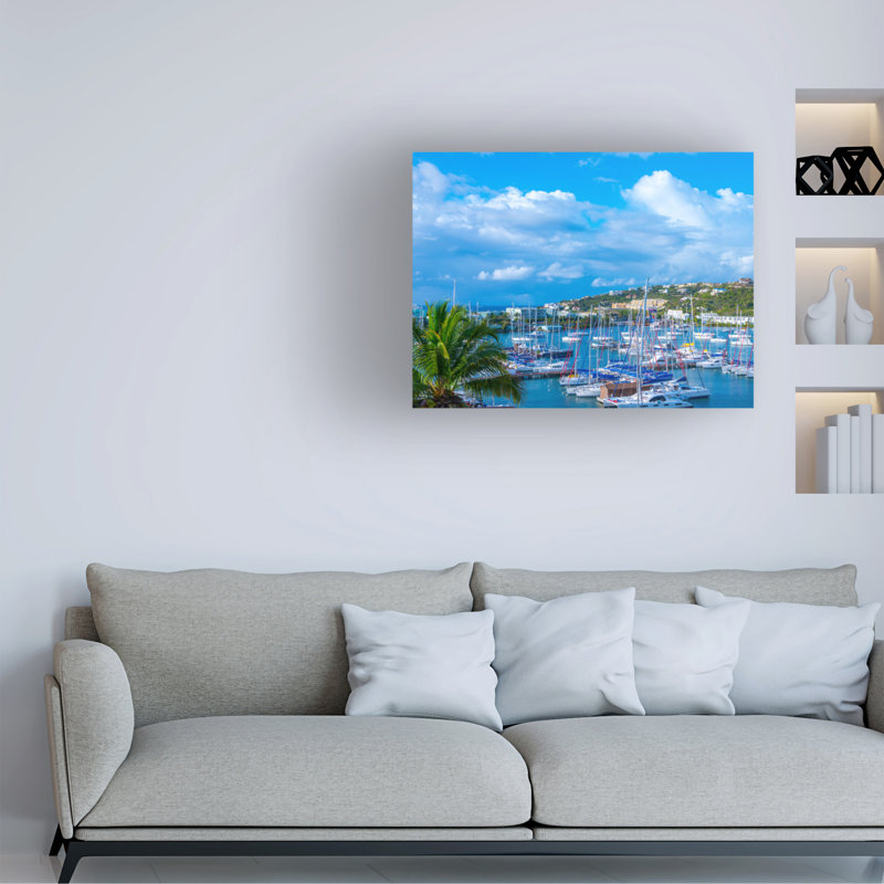«Oyster Pond Bay St Maart» par Jack Reed - photographie sur toile tendue, H 35 po x l 47 po x P 2 po