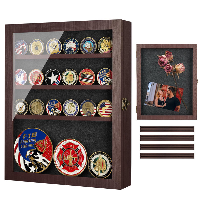 11X14inch Large Shadow Box Picture Frames Deep Shadow Boxes Display Cases With Removable Shelves, Wooden Memory Boxes For Keepsakes, Burgundy