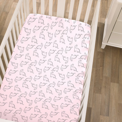 Nojo Dinosaur Princess Fitted Crib Sheet