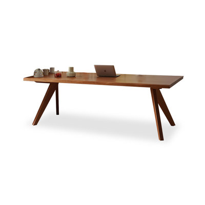Brown Rectangular Solid Wood Dining Table
