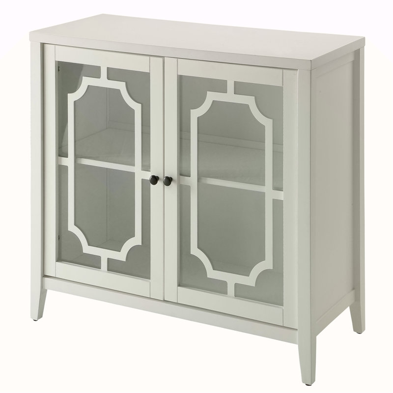 Console blanche avec 2 portes