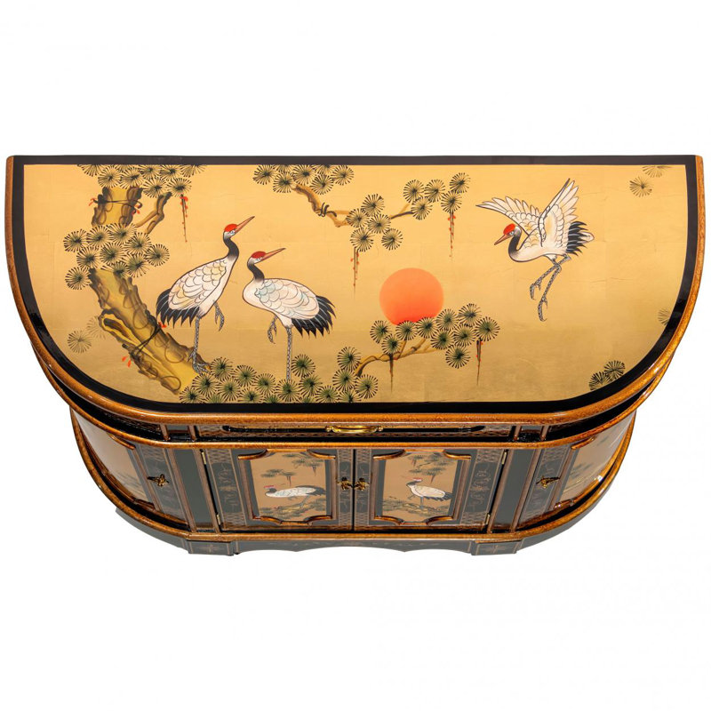 Gold Lacquer Cabinet - Cranes
