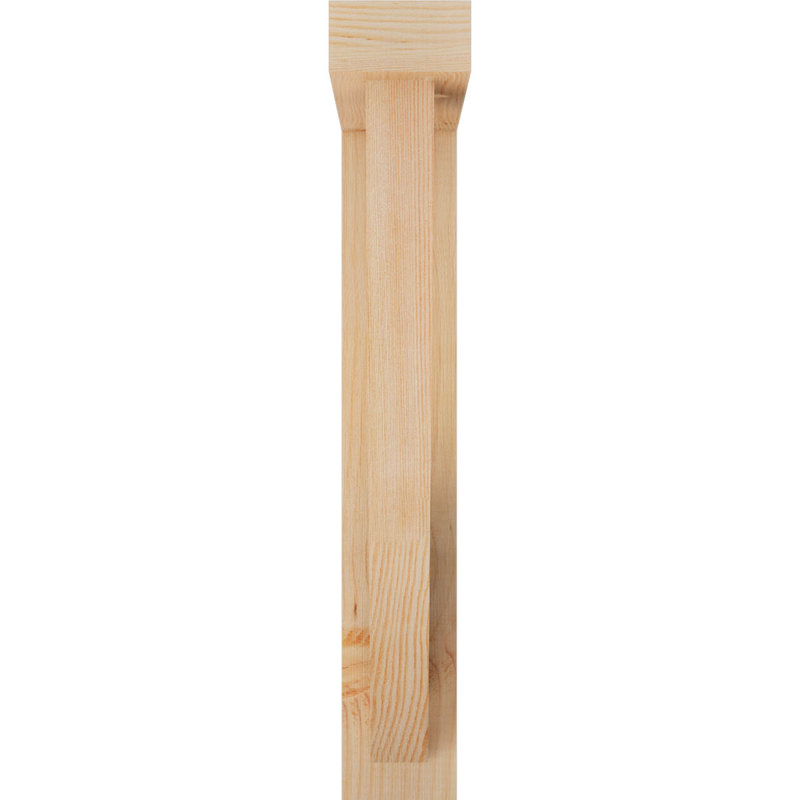 Traditional Block Bracket w/ Offset Brace, 26 x 18, 4"W Douglas Fir (Rough Sawn)